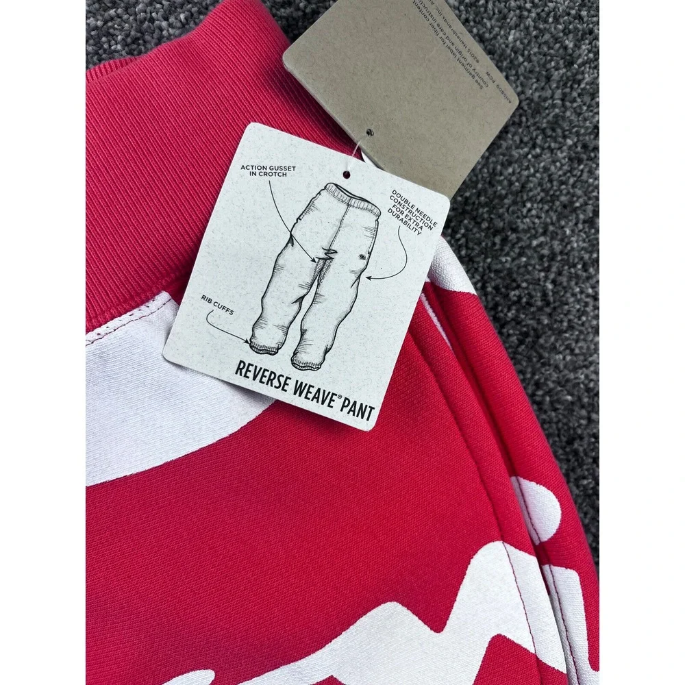 Champion Sweatpants Womens M Reverse Weave Stretch Waist Rib Cuffs Red‎ NWT - Picture 6 of 13